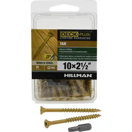 Deck Plus No. 10 Ga. X 2-1/2 In. L Tan Star Flat Head Exterior Deck Screws 40 Pk