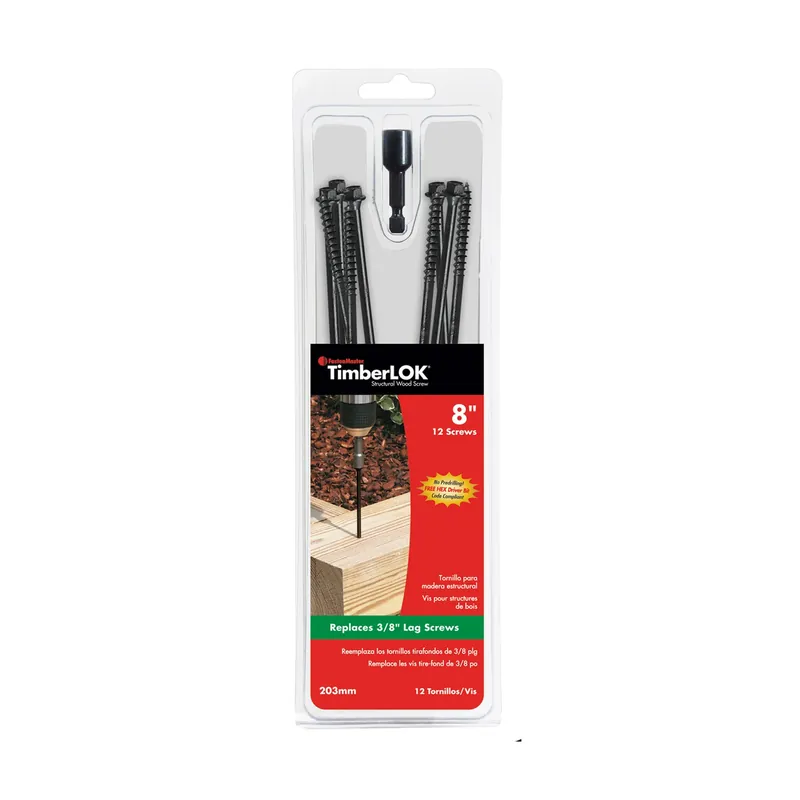 Timberlok No. 10 X 8 In. L Hex Epoxy Coarse Wood Screws 12 Pk