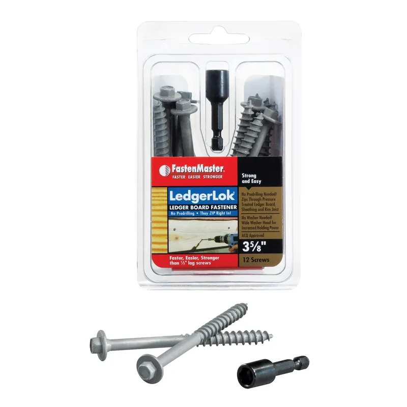 Ledgerlok 3-5/8 In. L Hex Epoxy Coarse Wood Screws 12 Pk