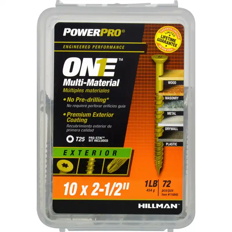 Power Pro No. 10 Ga. X 2-1/2 In. L Star Flat Head Coarse Multi-material Screws