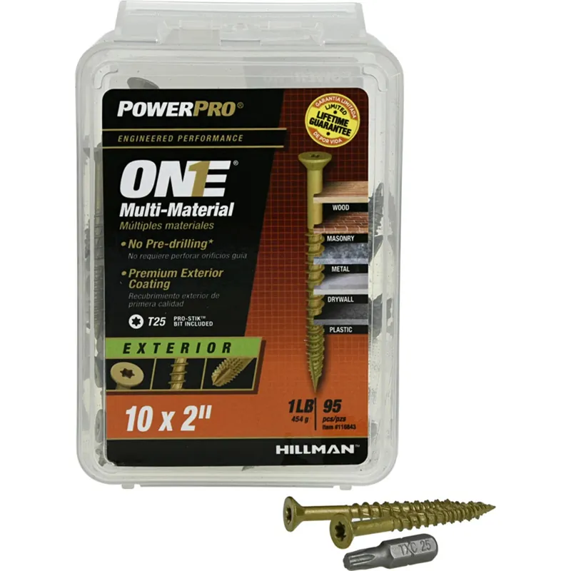 Power Pro No. 10 Ga. X 2 In. L Star Flat Head Coarse Multi-material Screws