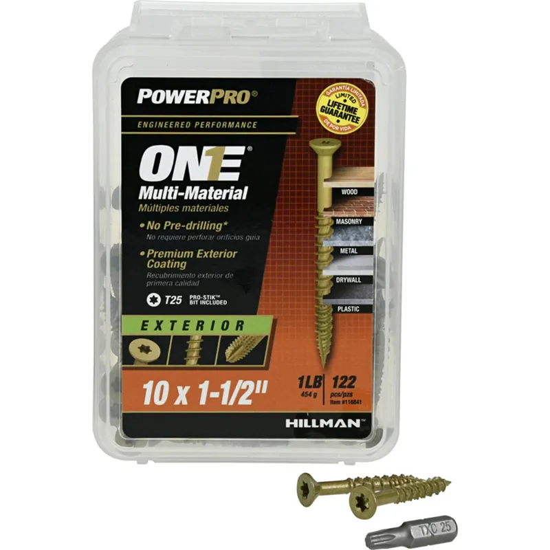 Power Pro No. 10 Ga. X 1-1/2 In. L Star Flat Head Coarse Multi-material Screws