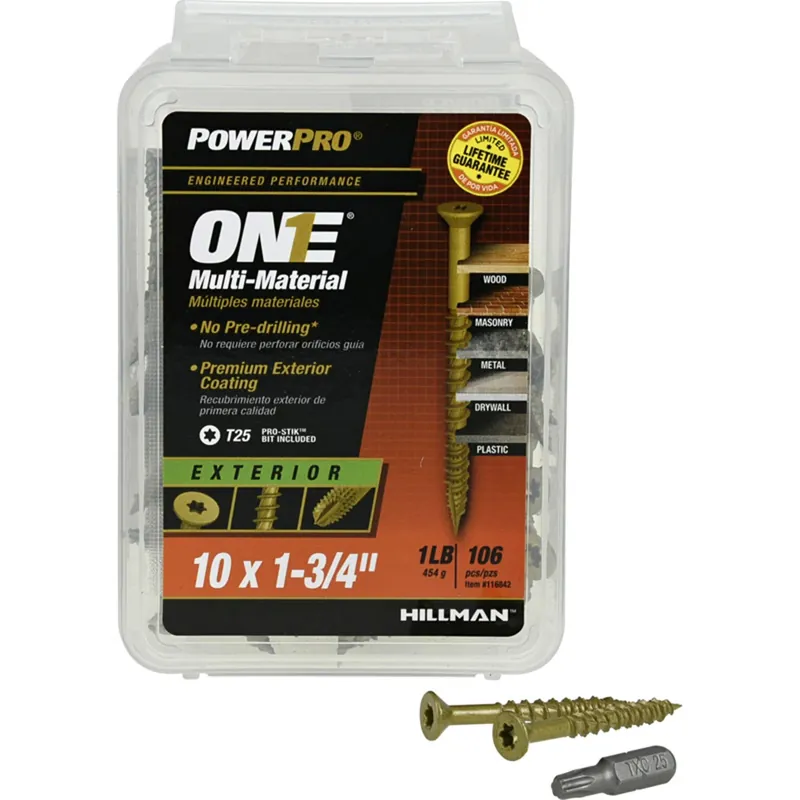 Power Pro No. 10 Ga. X 1-3/4 In. L Star Flat Head Coarse Multi-material Screws