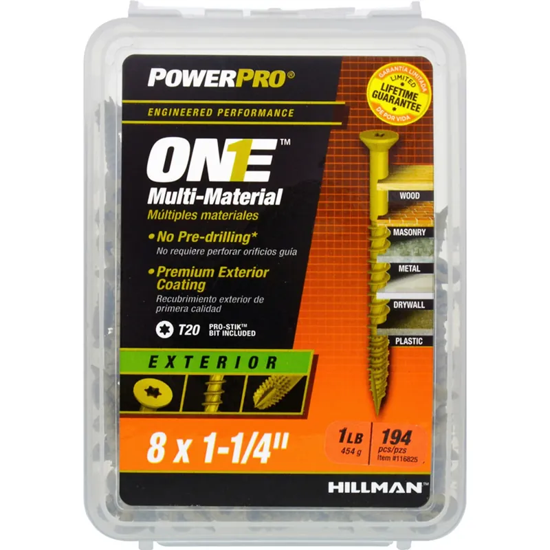 Power Pro No. 8 Ga. X 1-1/4 In. L Star Flat Head Coarse Multi-material Screws