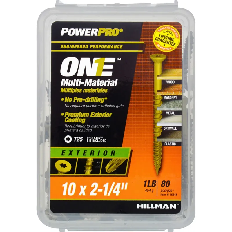 Power Pro No. 10 Ga. X 2-1/4 In. L Star Flat Head Coarse Multi-material Screws