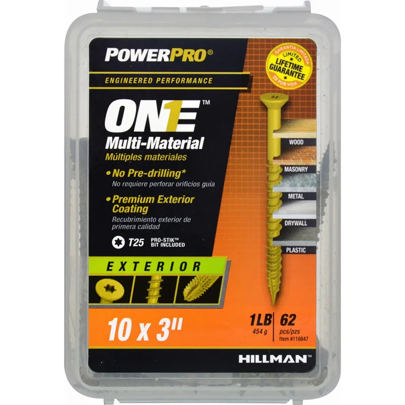 Power Pro No. 10 Ga. X 3 In. L Star Flat Head Coarse Multi-material Screws