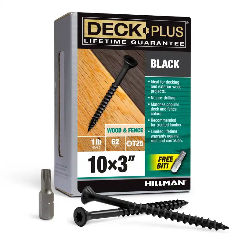 Deck Plus No. 10 Ga. X 3 In. L Black Star Flat Head Exterior Deck Screws 1 Lb 62 Pk