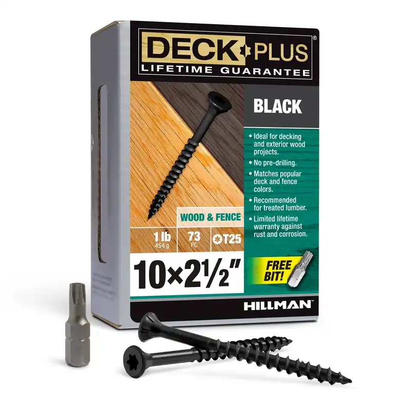 Deck Plus No. 10 Ga. X 2-1/2 In. L Black Star Flat Head Exterior Deck Screws 1 Lb 73 Pk