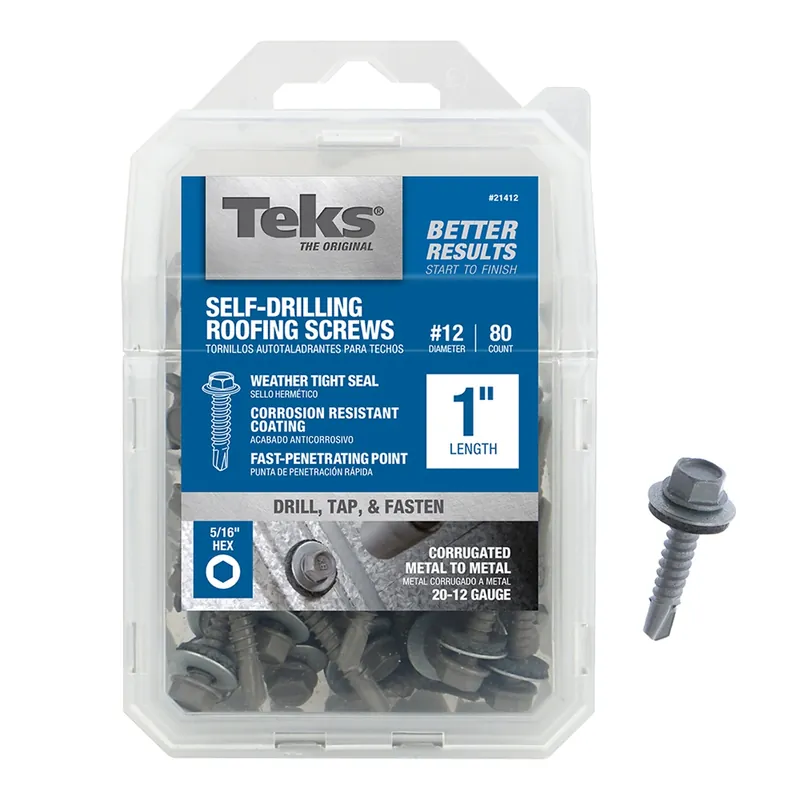 No. 12 Size X 1 In. L Hex Drive Hex Washer Head Self Tapping Roofing Screws