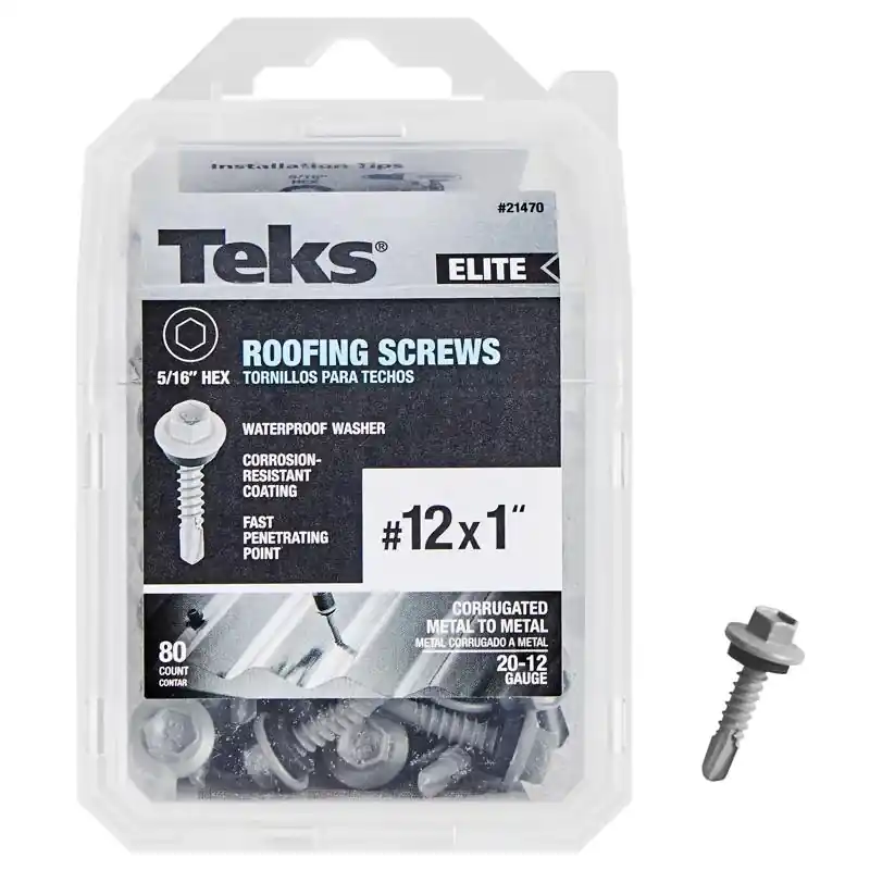 No. 12 X 1 In. L Hex Drive Hex Washer Head Self Tapping Roofing Screws