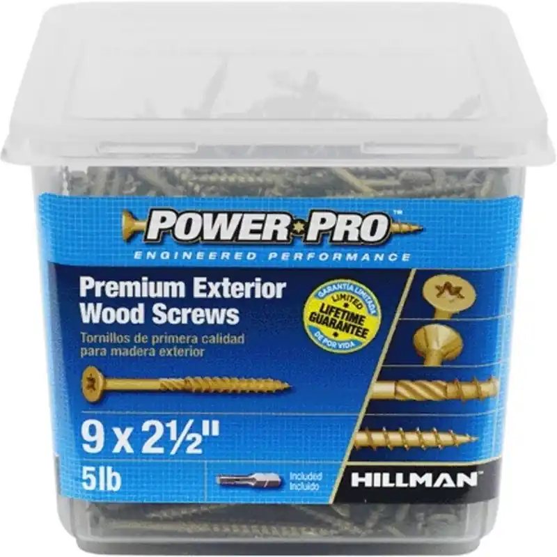Power Pro No. 9 In. X 2-1/2 In. L Bronze Star Flat Head Premium Deck Screws 5 Lb 443 Pk