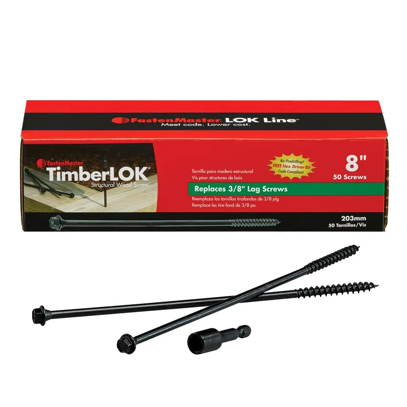 Timberlok 8 In. L Hex E-coat Coarse Structural Wood Screws 50 Pk