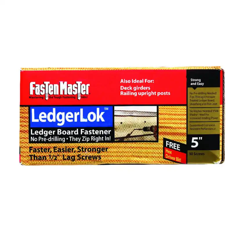 Ledgerlok 5 In. L Silver Hex Hex Washer Head Deck Screws 50 Pk