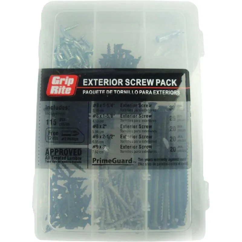 Grip-rite No. 8 Wire X 3 In. L Phillips Bugle Head Coarse Exterior Screws