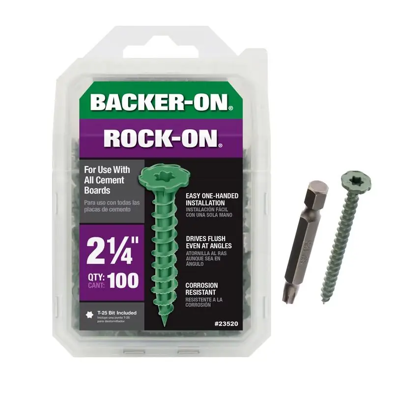 No. 9 X 2-1/4 In. L Star Flat Head Serrated Cement Board Screws