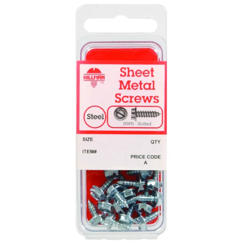 No. 8 Ga. X 1 In. L Slotted Hex Head Sheet Metal Screws 1 Pk