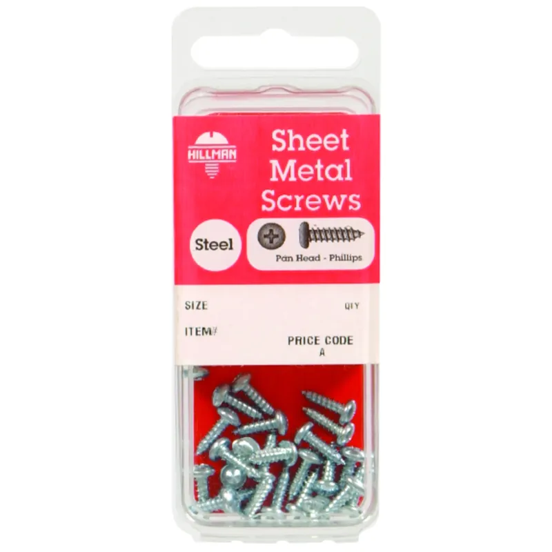 No. 8 Ga. X 1/2 In. L Phillips Pan Head Sheet Metal Screws 20 Pk