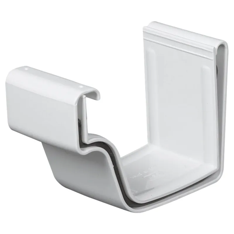 Gutter Slip Joint Connector, K-style, Traditional, Vinyl, White, 2-pc., 5-in.