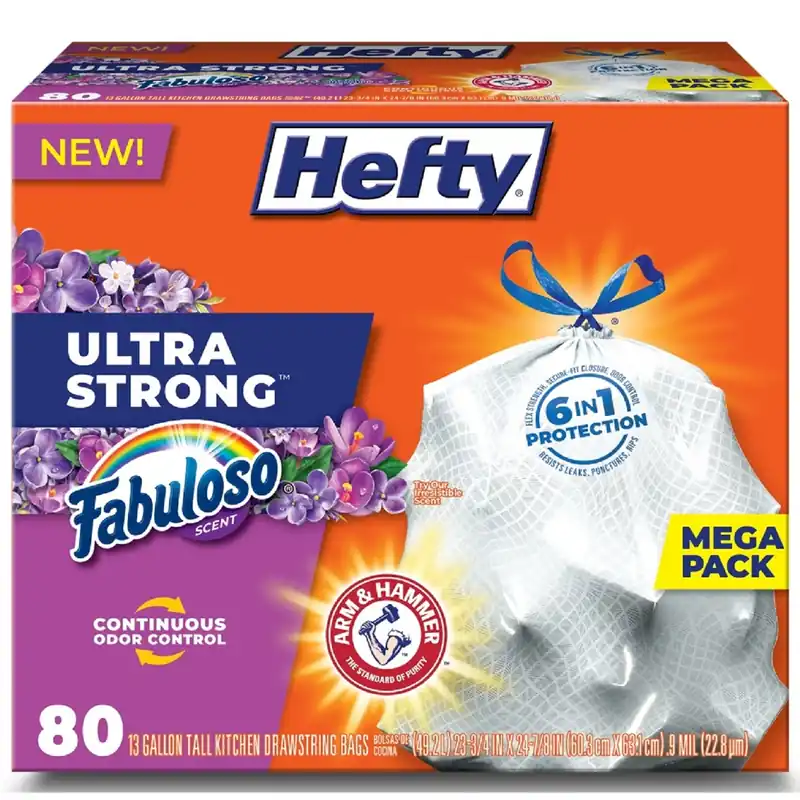 Ultra Strong 13 Gal Fabuloso Tall Kitchen Bags Drawstring 80 Pk