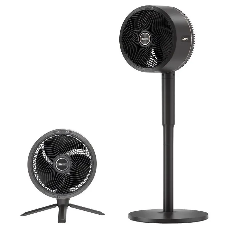Breeze Boost 37‑inch Oscillating Pedestal Fan With 5‑speed Remote Control – Gray