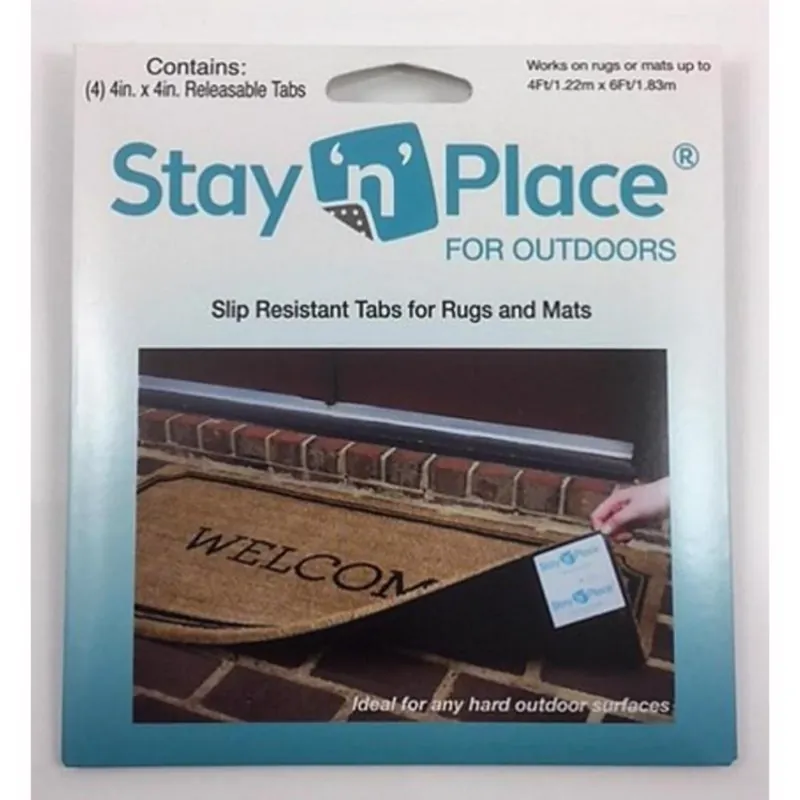 Rug Slip Resistant Tabs 4 In. W X 4 In. L Cloth/plastic Green 4 Pk