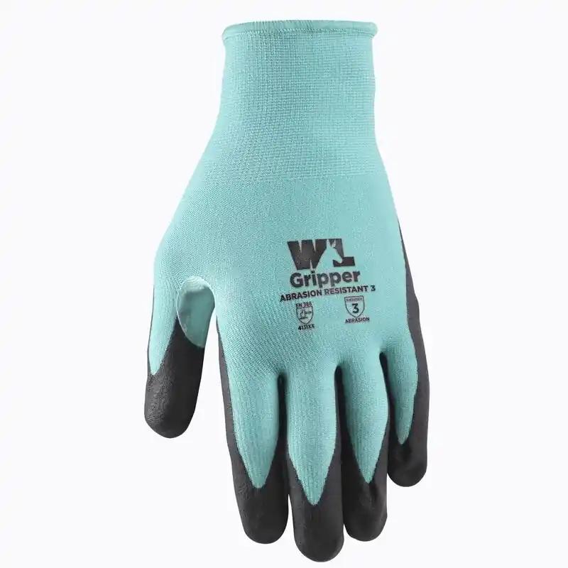 Women‘s Teal Nitrile Coated Grip Gloves Small 1 Pair