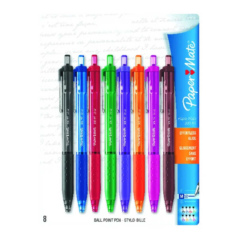 Inkjoy 300rt Assorted Retractable Ball Point Pen 8 Pk