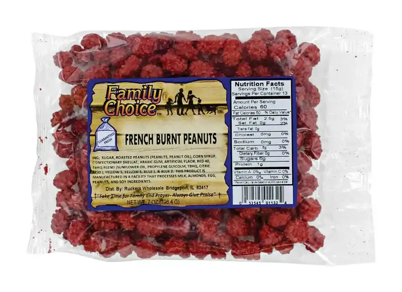 French Burnt Peanuts Candy 7 Oz - Deliciously Crunchy Snack
