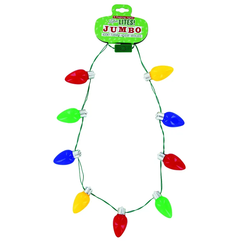 Lotsa Lites Christmas Jumbo Light Up Necklace Plastic 1 Pk