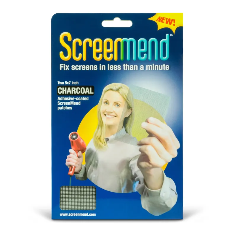 Charcoal Fiberglass Screen Repair Patch 5 In. W X 7 In. L 2 Pk
