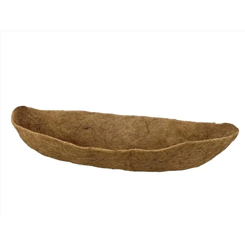 36‑inch Brown Coco Fiber Basket Liner – Oblong Hydroponic Insert