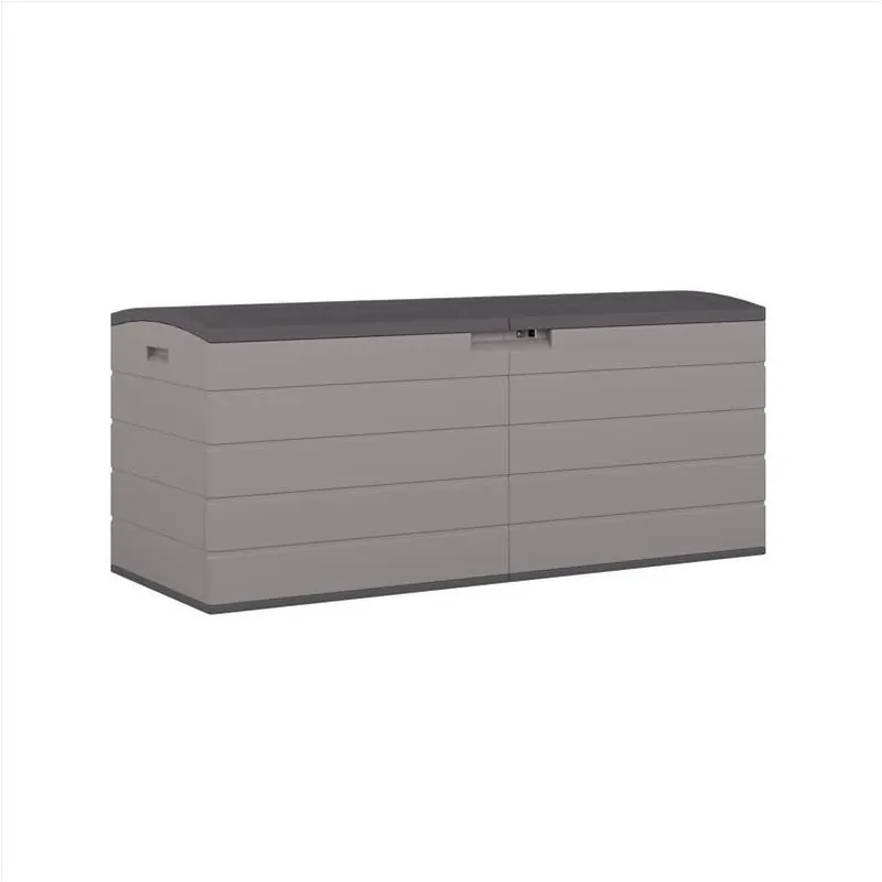 59 Inch Wide Gray Plastic Deck Box 120 Gallon Capacity