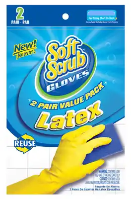 Latex Cleaning Gloves Xl Yellow 2 Pair