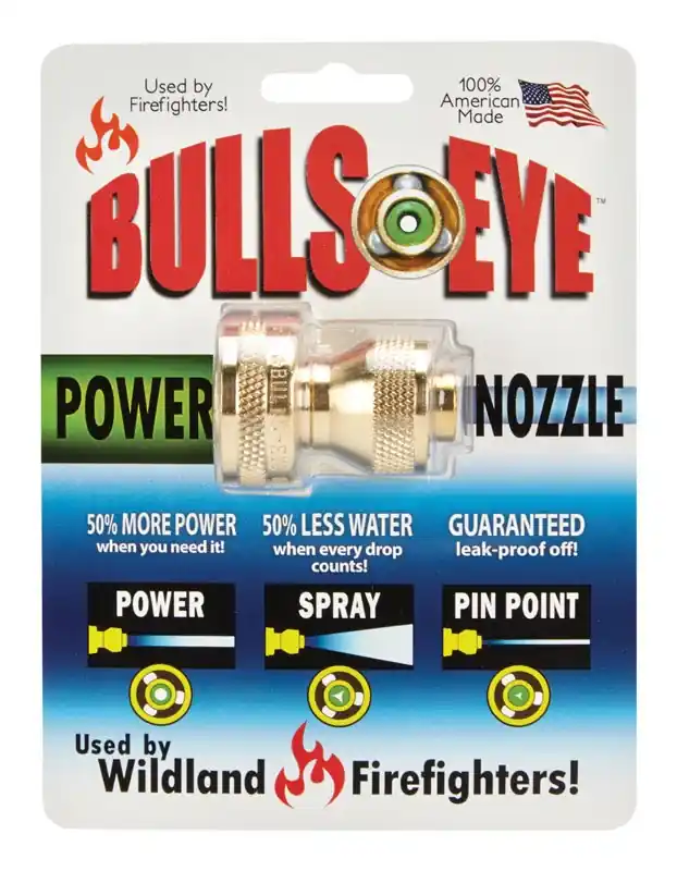 Power Hose Nozzle, Industrial Grade Brass, Adjustable, 3/4 In.