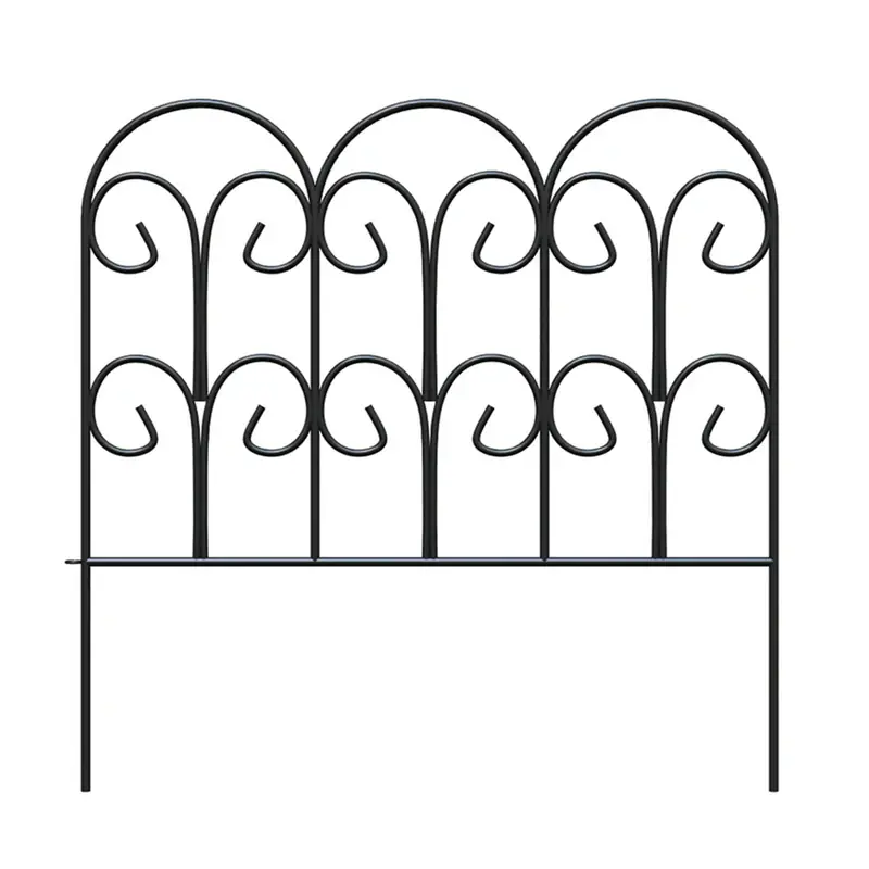 18 In. L X 18 In. H Steel Black Scroll Garden Edging