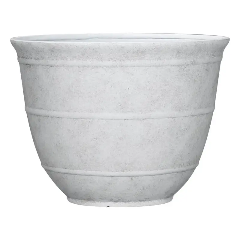 9 In. H X 12 In. W Polyresin Brighton Planter White