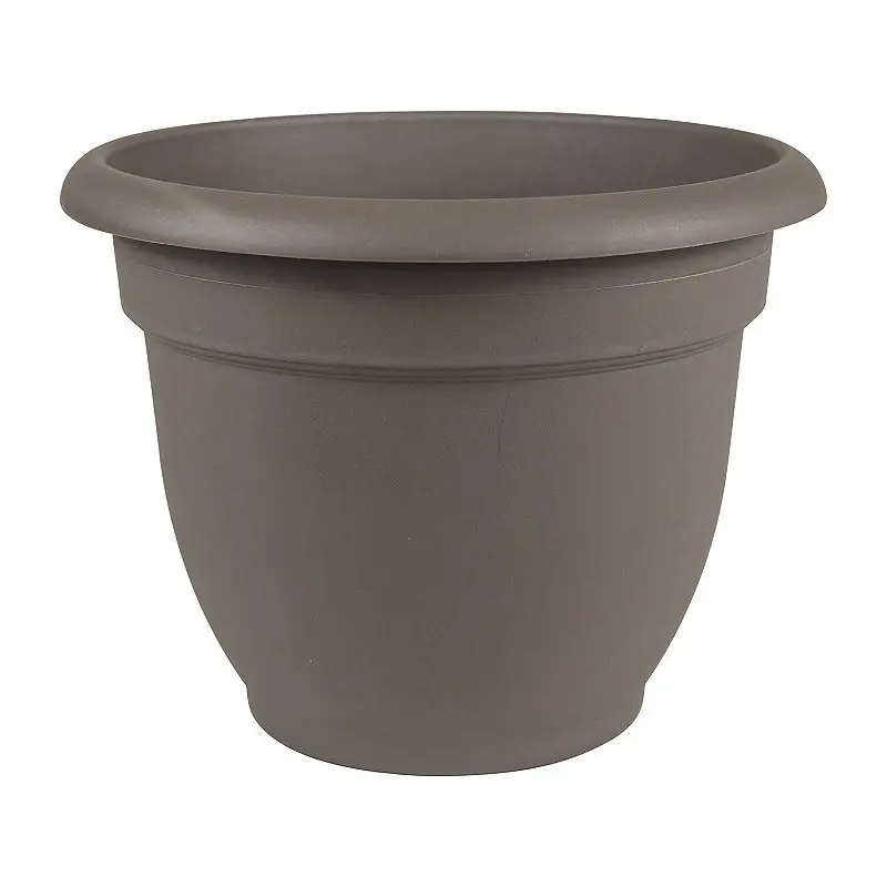Ariana Planter, Plastic, Self-watering, Bell Shape, Peppercorn, 8-in.
