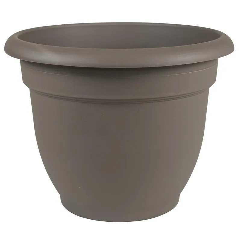 Ariana Planter, Plastic, Self-watering, Bell Shape, Peppercorn, 10-in.