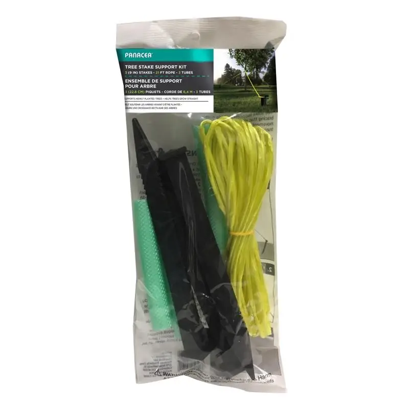 9 In. H Black Plastic Tree Stake Kit For Outdoor Plant Support