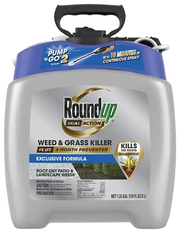 Dual Action Weed & Grass Killer + 4 Month Preventer, 1.33 Gallon Pump ‘n Go