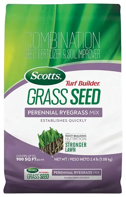 Scotts Turf Builder Perennial Ryegrass Sun Or Shade Fertilizer/seed/soil Improver 2.4 Lb