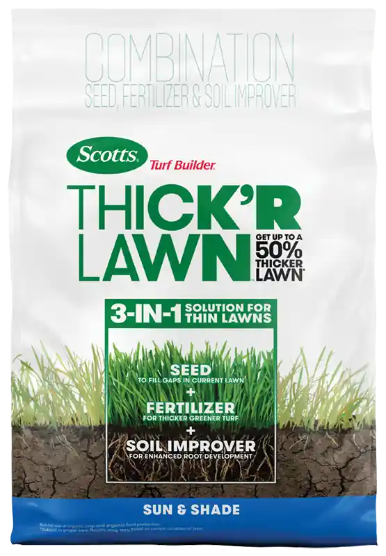 Turf Builder Thick‘r Lawn Sun & Shade, 40 Lbs., Covers 4,000 Sq. Ft.