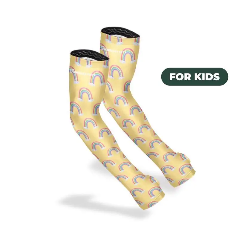 Kids Rainbow Yellow Protection Sleeves M Polyester Spandex
