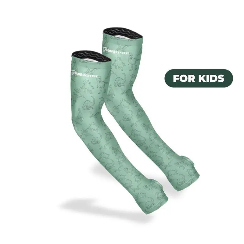 Kids Dino Green Protection Sleeves M Polyester/spandex