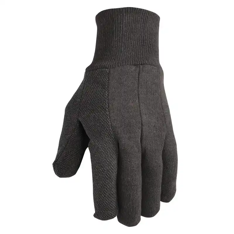 Men‘s Black Rubber Grip Jersey Work Gloves One Size