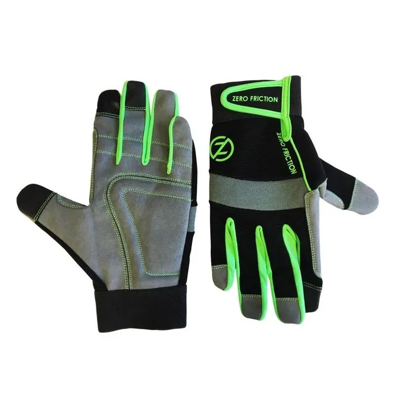 Green One‑size Nylon/polyurethane Work Gloves – Reinforced Palm & Knuckle Guard