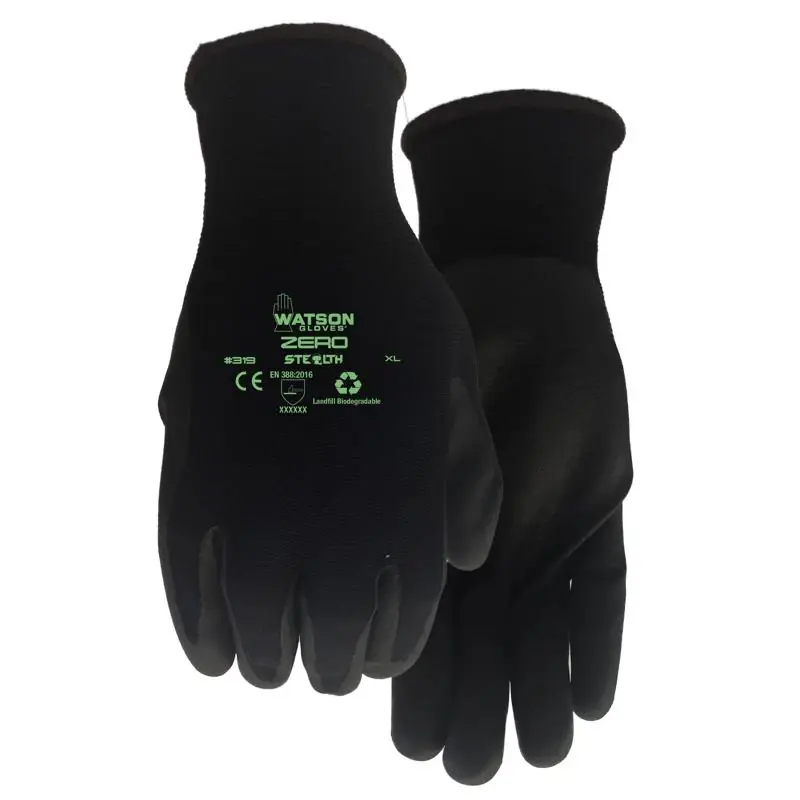 Stealth Xl Nylon/nitrile Zero Black Gloves - Coated Work Gloves