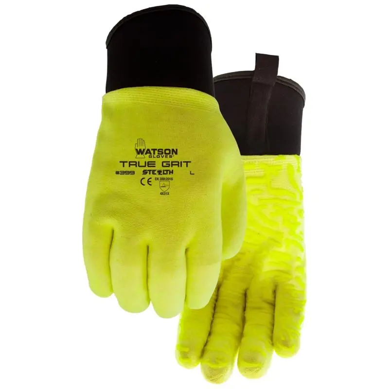 L Pvc True Grit Green/black Dipped Gloves For Men