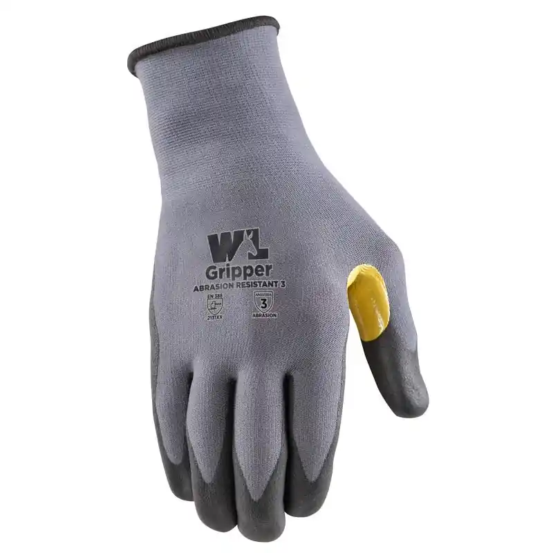 Men‘s Xl Nitrile Coated Grip Gloves Gray/yellow 1 Pair