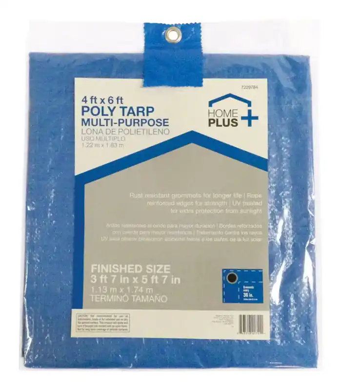 4 Ft. W X 6 Ft. L Light Duty Polyethylene Tarp - Blue